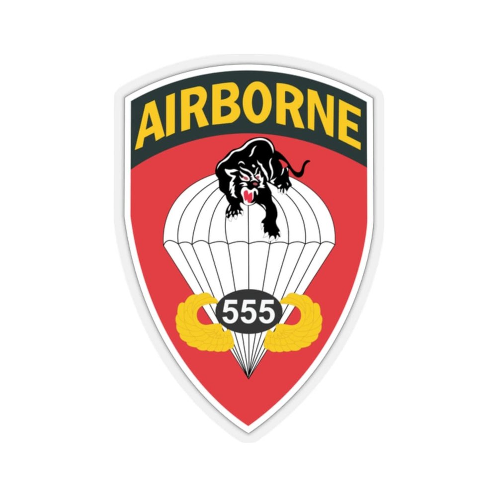 Kiss-Cut Stickers - Army - 555th Parachute Infantry Battalion wo Txt X 300 (2"x2", White)