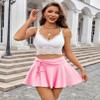 Avidlove Women's Skirt Pleated High Waist Ruffle Short Mini Skirts Summer Skirt for Women(Pink,XXL) view 3