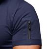 Men's V Neck Muscle Workout Athletic T-Shirt Bodybuilding Fashion Short Sleeve Slim Fit Zipper Tee Top (Dark Blue 3,US Size XS Asia S) view 3