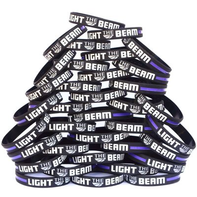 100 Light The Beam Silicone Wristband Bracelets Purple Line Basketball Bands