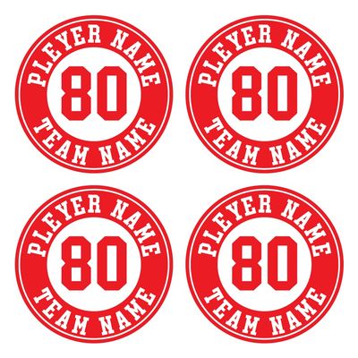 Custom Baseball Bat Decal Player Name and Number Bat Knob Sticker (Red)