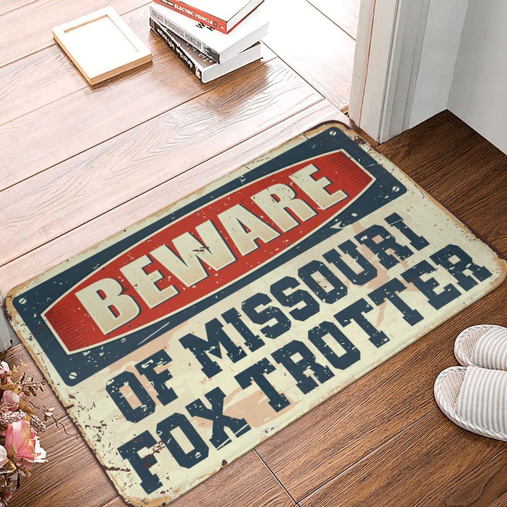 Abipuir Kichen Mats Floor Home Sweet Home Beware of Missouri Fox Trotter Rug Boys Bedroom Decor Funny Sogns (Size : 65X90CM)