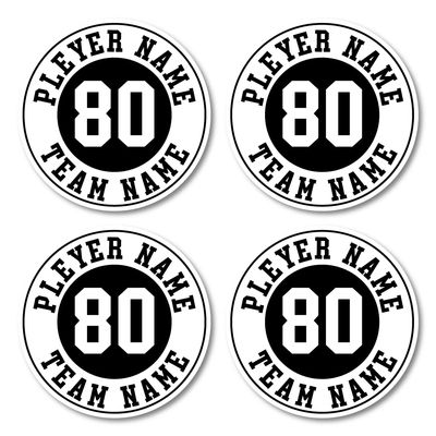 Custom Baseball Bat Decal Player Name and Number Bat Knob Sticker (White)