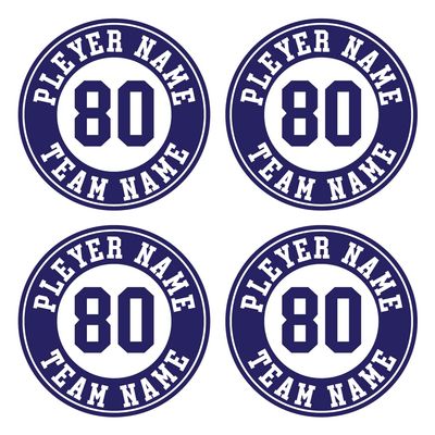 Custom Baseball Bat Decal Player Name and Number Bat Knob Sticker (Navy)