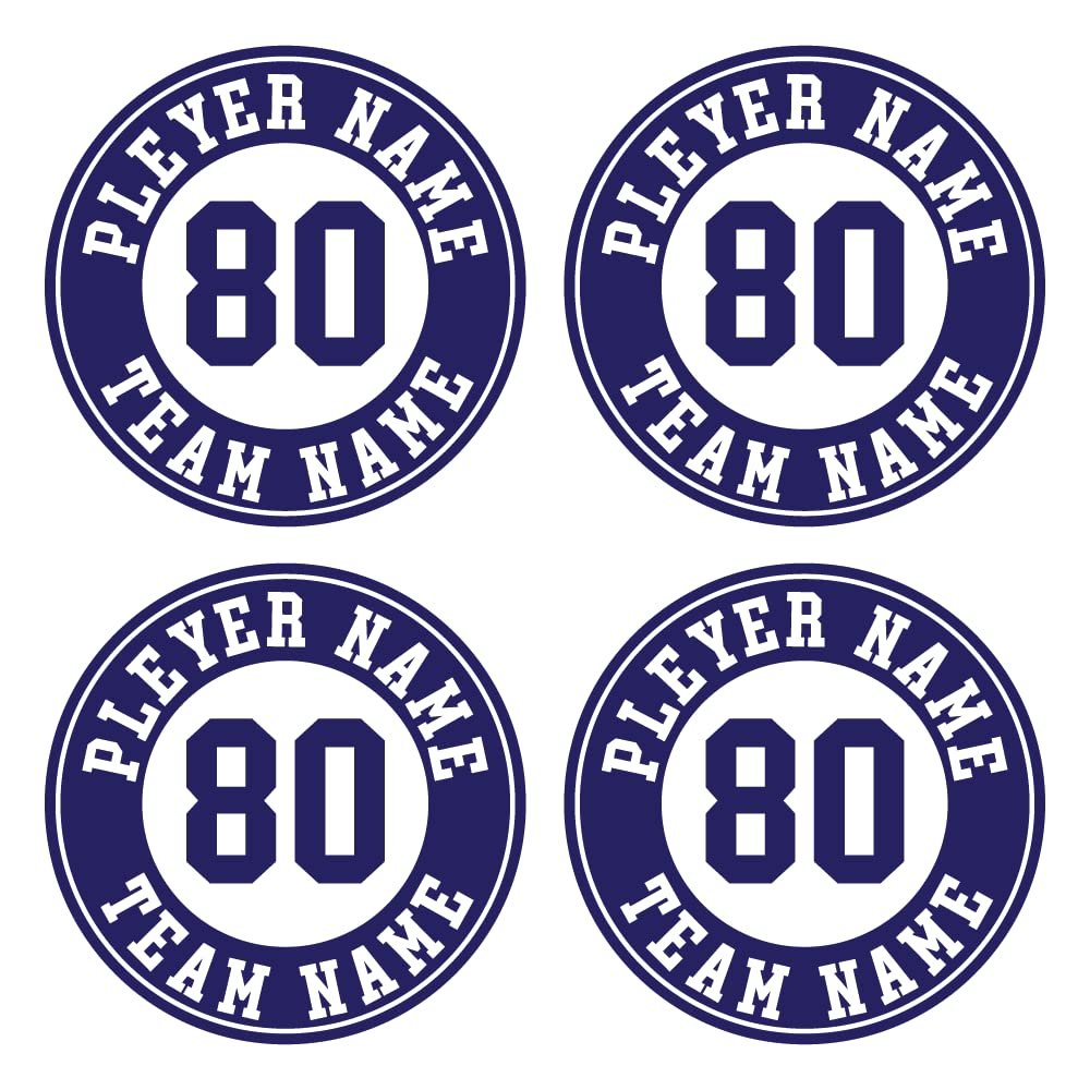 Custom Baseball Bat Decal Player Name and Number Bat Knob Sticker (Navy)