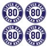 Custom Baseball Bat Decal Player Name and Number Bat Knob Sticker (Navy) view 1