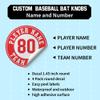 Custom Baseball Bat Decal Player Name and Number Bat Knob Sticker (Navy) view 2