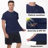 VAYAGER Men's Rash Ruard Shirts Swim Shirts UPF 50+ UV Sun Protection Quick Dry Short Sleeve Surf Shirt Fishing Beach T-Shirt Navy XXL view 3