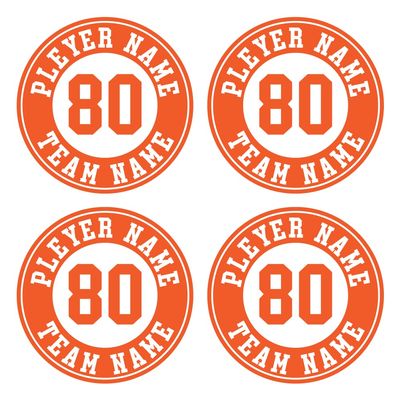 Custom Baseball Bat Decal Player Name and Number Bat Knob Sticker (Orange)