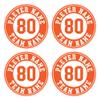 Custom Baseball Bat Decal Player Name and Number Bat Knob Sticker (Orange) view 1