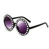 Creamily Baby White Round Rhinestone Sunglasses Diamond Bling Toddler Sunglasses Glasses Aviator Girl Boy Eyewear for Kid view 1