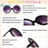 Creamily Baby White Round Rhinestone Sunglasses Diamond Bling Toddler Sunglasses Glasses Aviator Girl Boy Eyewear for Kid view 4