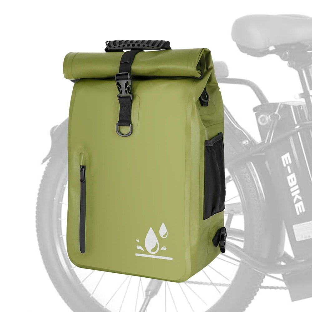 YEEGO DIRECT Bike Panniers, 29L Large Capacity Waterproof bike bags, Bike Rack Bag Bike Saddle Bags For Rear Rack Bicycles Commuter Backpack - Green (1 PCS)