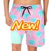 Cozople Boys Swim Trunks Size 8 Summer Quick Dry UPF50+ Beach Swim Shorts Funny Blue Jungle Beach Surf Shorts Swimsuit with Stretchy Boxer Brief Liner Swimwear for Beachwear Size 7 view 2