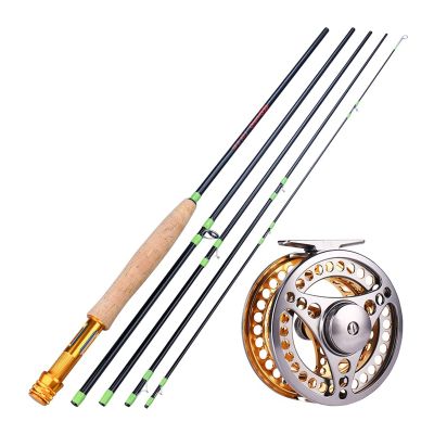 SUNESA Fishing Poles Fly Fishing Rods and Reels 5-Sections Carbon Rod 5/6 Reels for Trout Perch Fishing Suitable for Leisure Fishing Telescopic Fishing Rod (Color : 1)