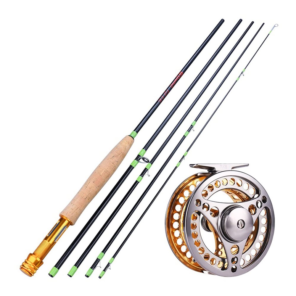 SUNESA Fishing Poles Fly Fishing Rods and Reels 5-Sections Carbon Rod 5/6 Reels for Trout Perch Fishing Suitable for Leisure Fishing Telescopic Fishing Rod (Color : 1)
