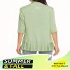 Argstar Women's Casual Lightweight Open Front Cardigans Soft Draped Ruffles 3/4 Sleeve Sage Green Small view 3