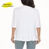 Argstar Summer Cardigans for Women, Lightweight Open Front Casual Soft Draped Ruffles 3/4 Sleeve White S view 3