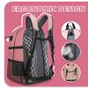 Boulder Bee Lacrosse Backpack with Stick Holders, Field Hockey Bag, Lacrosse Gift for Women (Purple and Brown) view 3