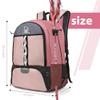 Boulder Bee Lacrosse Backpack with Stick Holders, Field Hockey Bag, Lacrosse Gift for Women (Purple and Brown) view 4