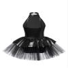 JEATHA Kids Girls Shiny Sequins Dance Dress Figure Skating Sleeveless Halter Tutu Leotard Dress Dancewear Black B 16 Years view 2