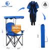 ALPHA CAMP Oversized Camping Chair with Shade Canopy, Folding Lawn Chairs with Cup Holders, Camping Lounge Chair for Hiking Travel Beach Fishing view 2