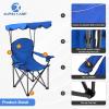 ALPHA CAMP Oversized Camping Chair with Shade Canopy, Folding Lawn Chairs with Cup Holders, Camping Lounge Chair for Hiking Travel Beach Fishing view 4