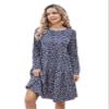2023 Women's Dresses Ditsy Floral Print Smock Dress Women's Dresses (Color : Blue and White, Size : Large)