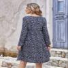 2023 Women's Dresses Ditsy Floral Print Smock Dress Women's Dresses (Color : Blue and White, Size : Large) view 2