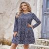 2023 Women's Dresses Ditsy Floral Print Smock Dress Women's Dresses (Color : Blue and White, Size : Large) view 3