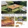 Captain Stag CS Classics UP-1060 Outdoor Table, FD Low Table, Width 23.6 inches (60 cm), Wooden view 4