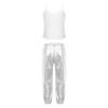 Jizyo Girls Shiny Sequins Active Outfits Hip Hop Jazz Dance Top with Pants Athletic Shirt Sweatpants Tracksuit Dancewear Silver 6 Years view 2