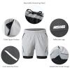 HUIOP 2-in-1 Men Running Shorts with Zipper Pockets Quick Dry Exercise Shorts for Training Gym Workout view 3