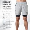 HUIOP 2-in-1 Men Running Shorts with Zipper Pockets Quick Dry Exercise Shorts for Training Gym Workout view 4