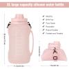 Collapsible Water Bottles, 2L/64OZ travel water bottle Bottle with Straw, Half Gallon Large Water Bottle for Travel Outdoor Sports Runing Fitness Yoga (Upgraded pink) view 4