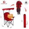 ALPHA CAMP Oversized Camping Chair with Shade Canopy, Folding Lawn Chairs with Cup Holders, Camping Lounge Chair for Travel Hiking Beach Fishing view 2