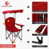 ALPHA CAMP Oversized Camping Chair with Shade Canopy, Folding Lawn Chairs with Cup Holders, Camping Lounge Chair for Travel Hiking Beach Fishing view 4