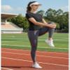 MathCat Short Sleeve Workout Tops for Women, Seamless Women's Compression Shirt, Yoga Running Athletic Shirts Soft Gym Tops Black view 3