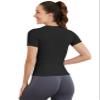 MathCat Short Sleeve Workout Tops for Women, Seamless Women's Compression Shirt, Yoga Running Athletic Shirts Soft Gym Tops Black view 4