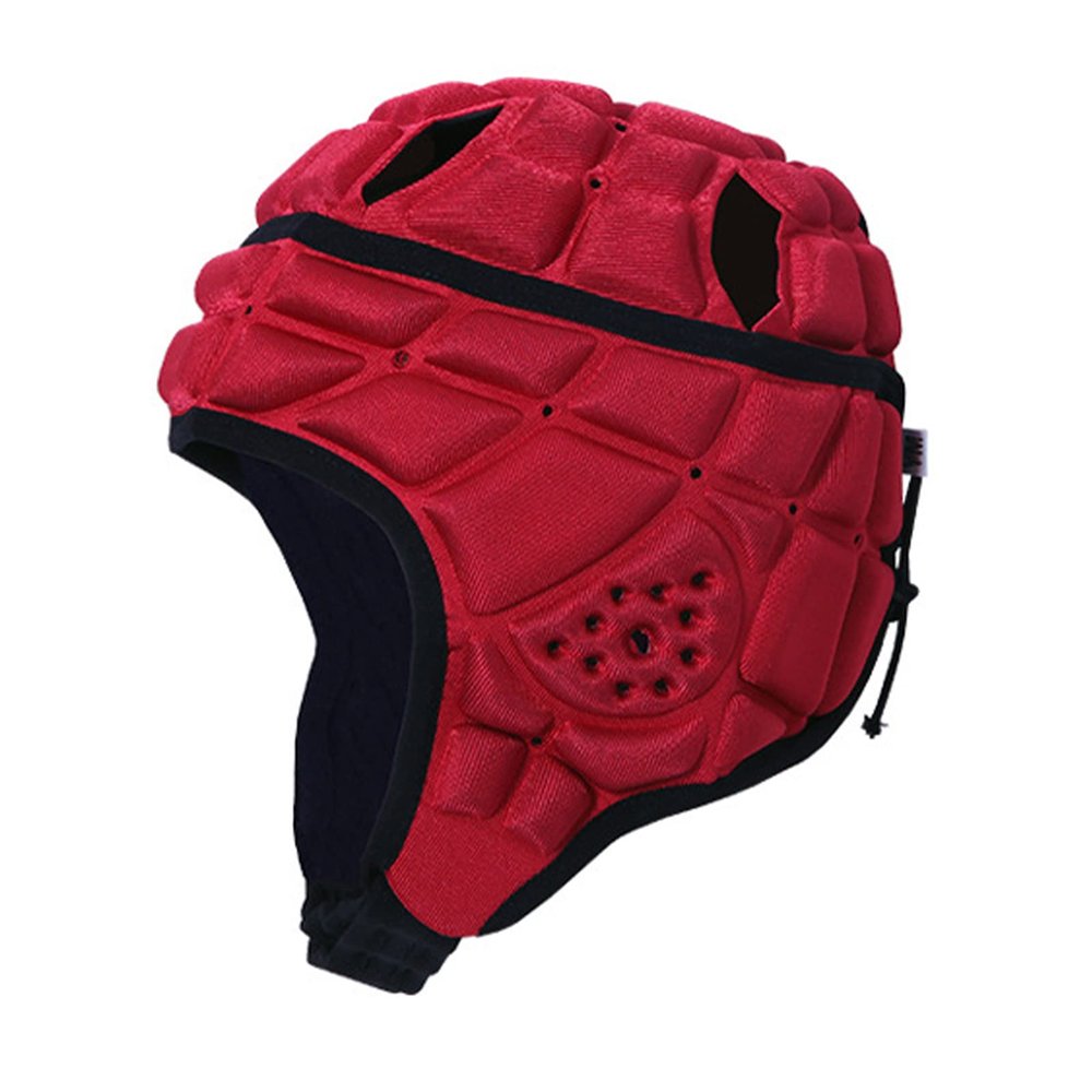 Kids Rugby Helmet Soft Padded Football Headgear with Adjustable Chin Strap Soccer Youth Head Protector Cap Flag Football Hockey Headguard Cap Protective Headgear