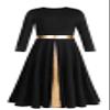 ELLYDOOR Girls Long Sleeve Praise Dance Dress Swing Skirt Liturgical Worship Costume Church Robe Dancewear Tag 120, Black view 3