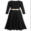 ELLYDOOR Girls Long Sleeve Praise Dance Dress Swing Skirt Liturgical Worship Costume Church Robe Dancewear Tag 120, Black view 4