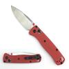 HUAAO 7.4in Manual Open Axis Lock Pocket Knife for Men, Satin Finish, Drop Point 8Cr13MoV Blade, Glass Reinforced Nylon Grivory Handle with Belt Clip for EDC Camping (red handle) view 1