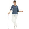 Women's Casual V Neck Tops 3/4 Sleeve Blouses Golf Polo Shirt Sport T-Shirt Tennis Shirt Athletic Tee Active Top (Navy,2XL) view 3