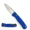 HUAAO Thumb Open Knife with 3'' 8Cr13MoV Blade, Satin Finish, Drop Point, Blue Glass Reinforced Nylon Grivory Handle, EDC Folding Pocket Knife with Belt Clip for Camping view 1