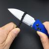 HUAAO Thumb Open Knife with 3'' 8Cr13MoV Blade, Satin Finish, Drop Point, Blue Glass Reinforced Nylon Grivory Handle, EDC Folding Pocket Knife with Belt Clip for Camping view 3