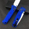 HUAAO Thumb Open Knife with 3'' 8Cr13MoV Blade, Satin Finish, Drop Point, Blue Glass Reinforced Nylon Grivory Handle, EDC Folding Pocket Knife with Belt Clip for Camping view 4
