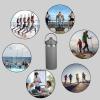 DBIW Straw Lid Compatible with 12 16 18 32 40 oz Wide Mouth Hydro Flask, Lids with Straw for Water Bottle Accessories, Replacement Straw Cap with Flex Handle for Hydroflask, Stone view 2