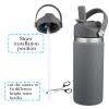 DBIW Straw Lid Compatible with 12 16 18 32 40 oz Wide Mouth Hydro Flask, Lids with Straw for Water Bottle Accessories, Replacement Straw Cap with Flex Handle for Hydroflask, Stone view 4