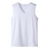 RTRDE Tank Top, Tops Blank Shirts Ribbed Tank Top Men Black Men's Summer Ice Silk Traceless Thin Breathable Color V-Neck Sleeveless Top Thick Mens Tank Tops Under White Top Big (4XL, White) view 2